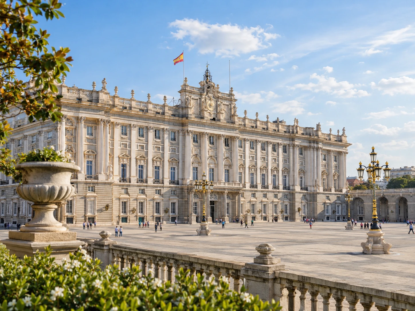 Palacio Real de Madrid durante una ruta a pie por el centro